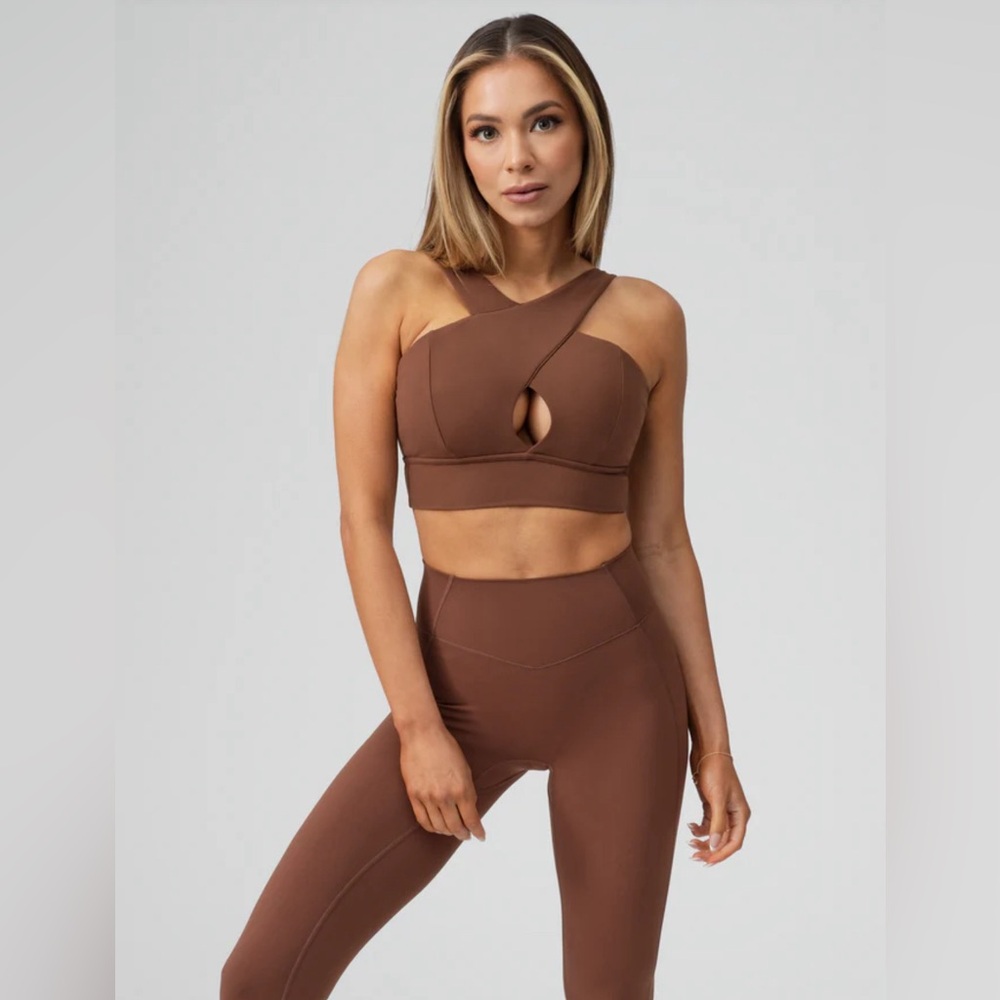 Harmony Halter Sports Bra color Mocha